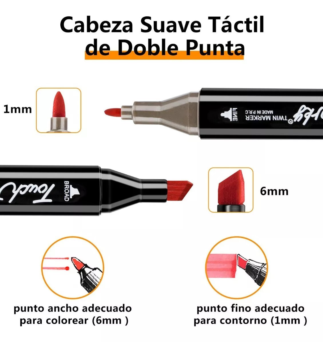 Marcadores doble punta x24