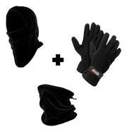 Super Promo Invierno 3 Piezas Cuello + Guante + Pasamontaña Negro Único