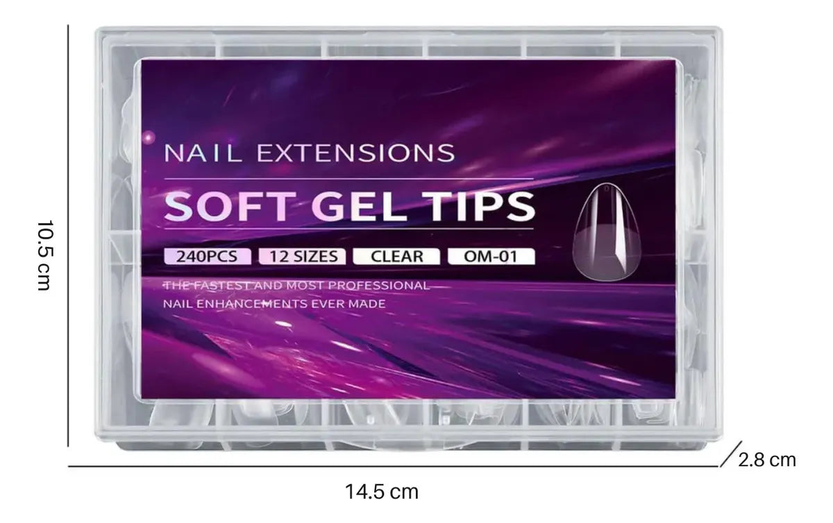 Uñas Almendra Gel Transparente Acabado Semi-mate