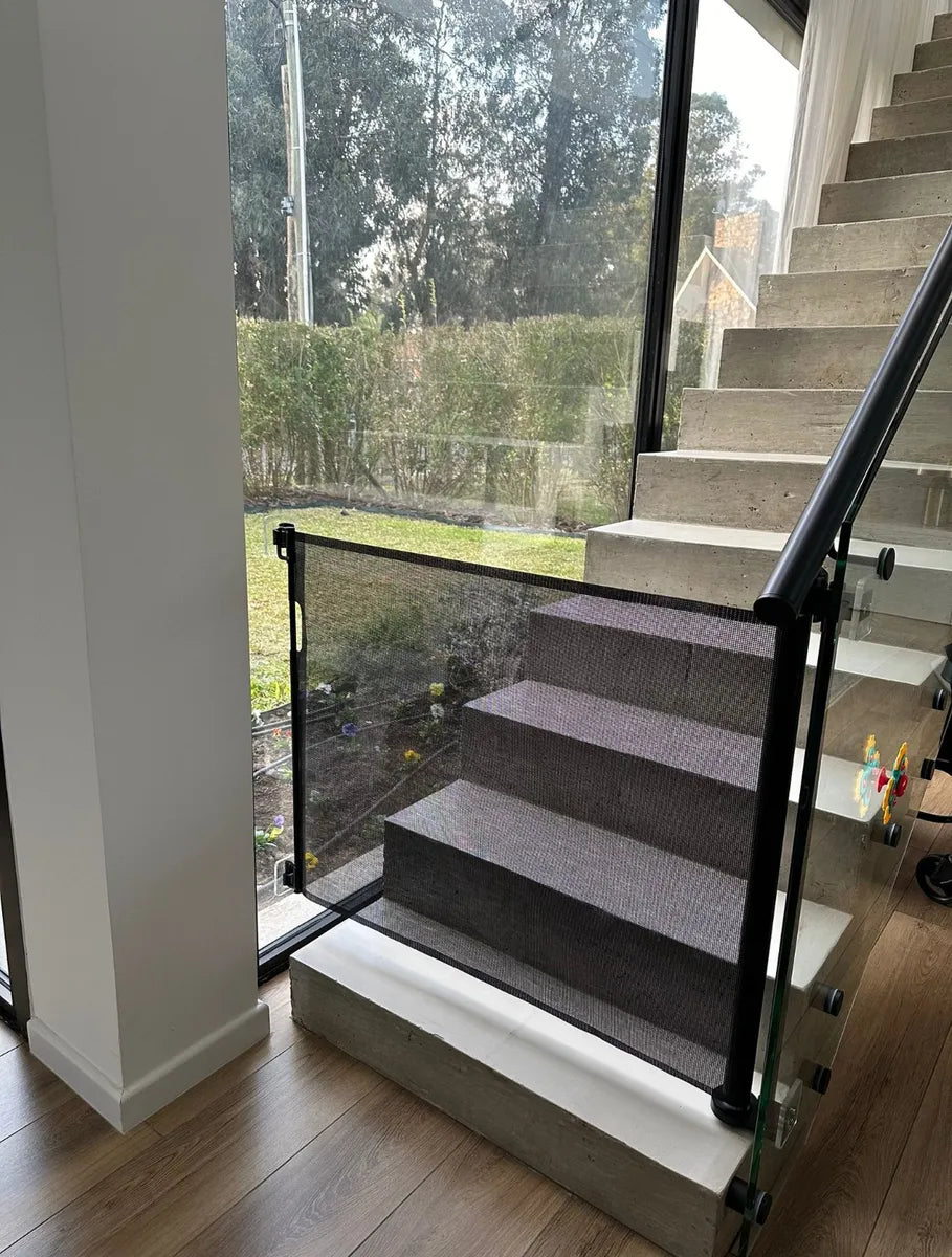 Puerta Barrera De Seguridad Retráctil Escalera Niños Mascota