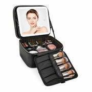 Maletín Organizador De Maquillaje Youhome Negro Con Espejo L