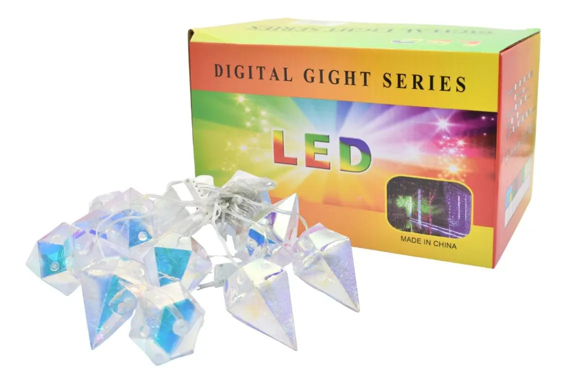 Cortina De Luz Led Con Rombos 3mts Multicolor