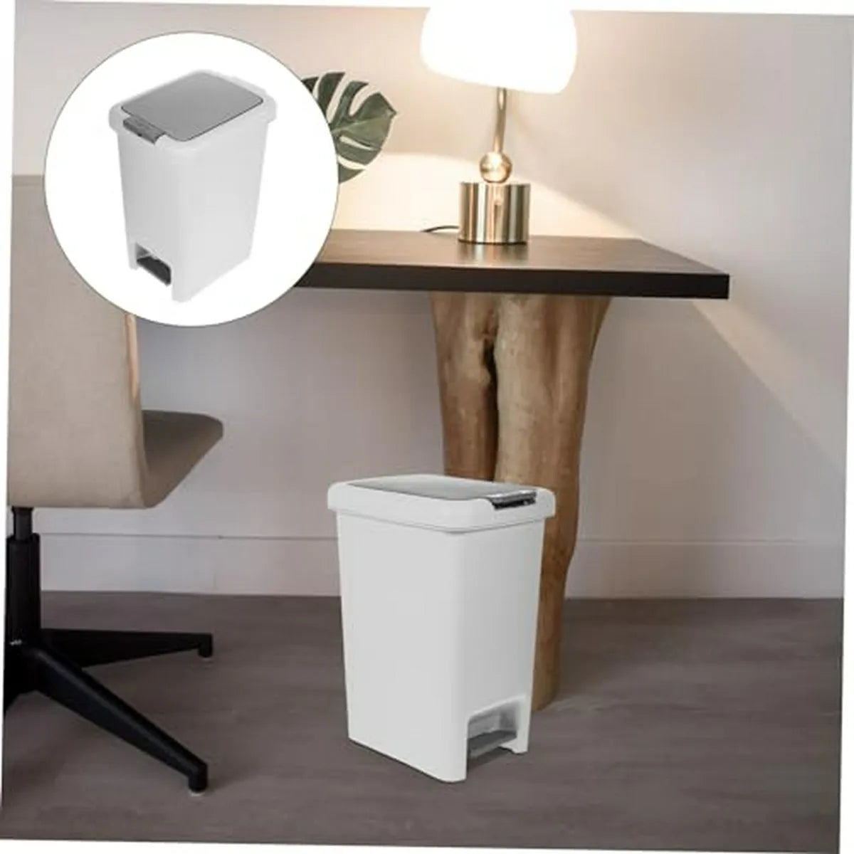 Cubo De Basura Con Tapa Para Espacios Estrechos Y Almacenamiento 20L