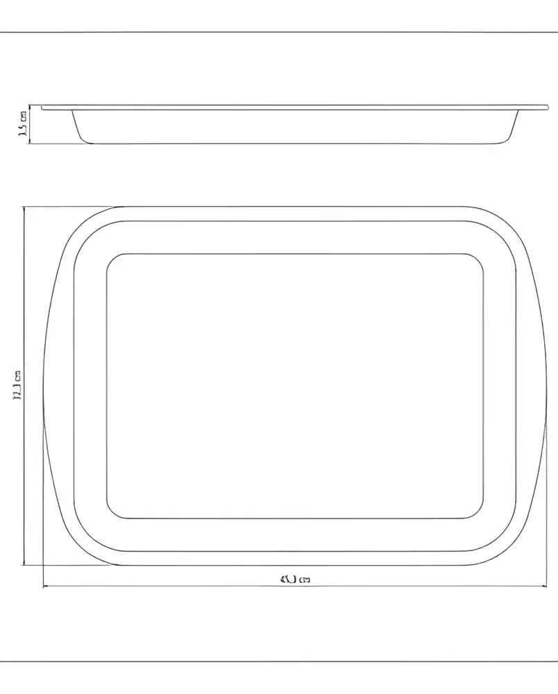Asadera Rectangular Tramontina 40cm Color Negro