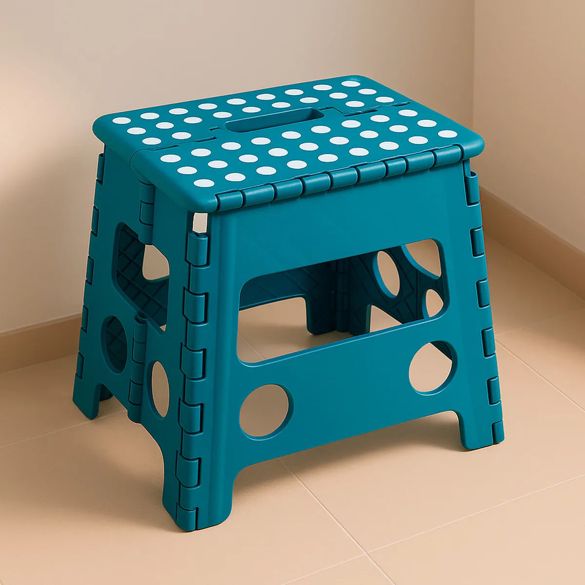 Banco Plegable Multiuso Resistente Banquito 32 Cm Alto 90 Kg Azul Oscuro