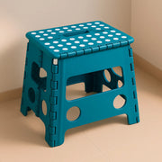 Banco Plegable Multiuso Resistente Banquito 32 Cm Alto 90 Kg Azul Oscuro