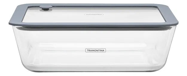 Tupper Tramontina Hermético Vidrio Libre Bpa 1,05 Lts. Gris