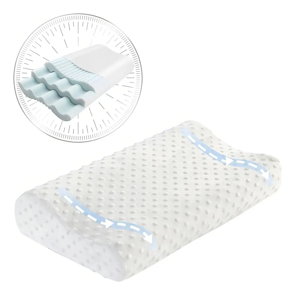 Almohada espuma memoria cervical viscoelastica ortopedica color blanco