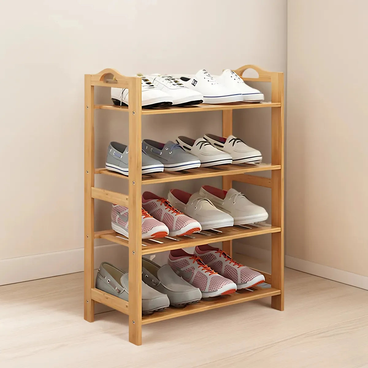 Estanteria Repisa Zapatera Madera Bambu Organizador Elegante