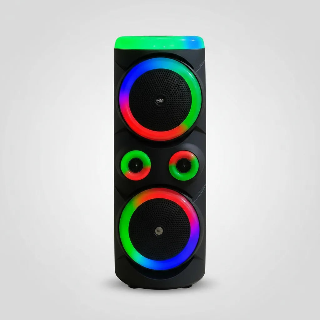 Parlante Grande Con Micrófonos Rgb Recargables Bluetooth Rgb