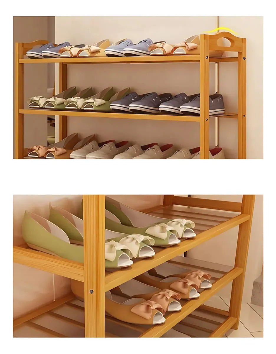 Estanteria Repisa Zapatera Madera Bambu Organizador Elegante