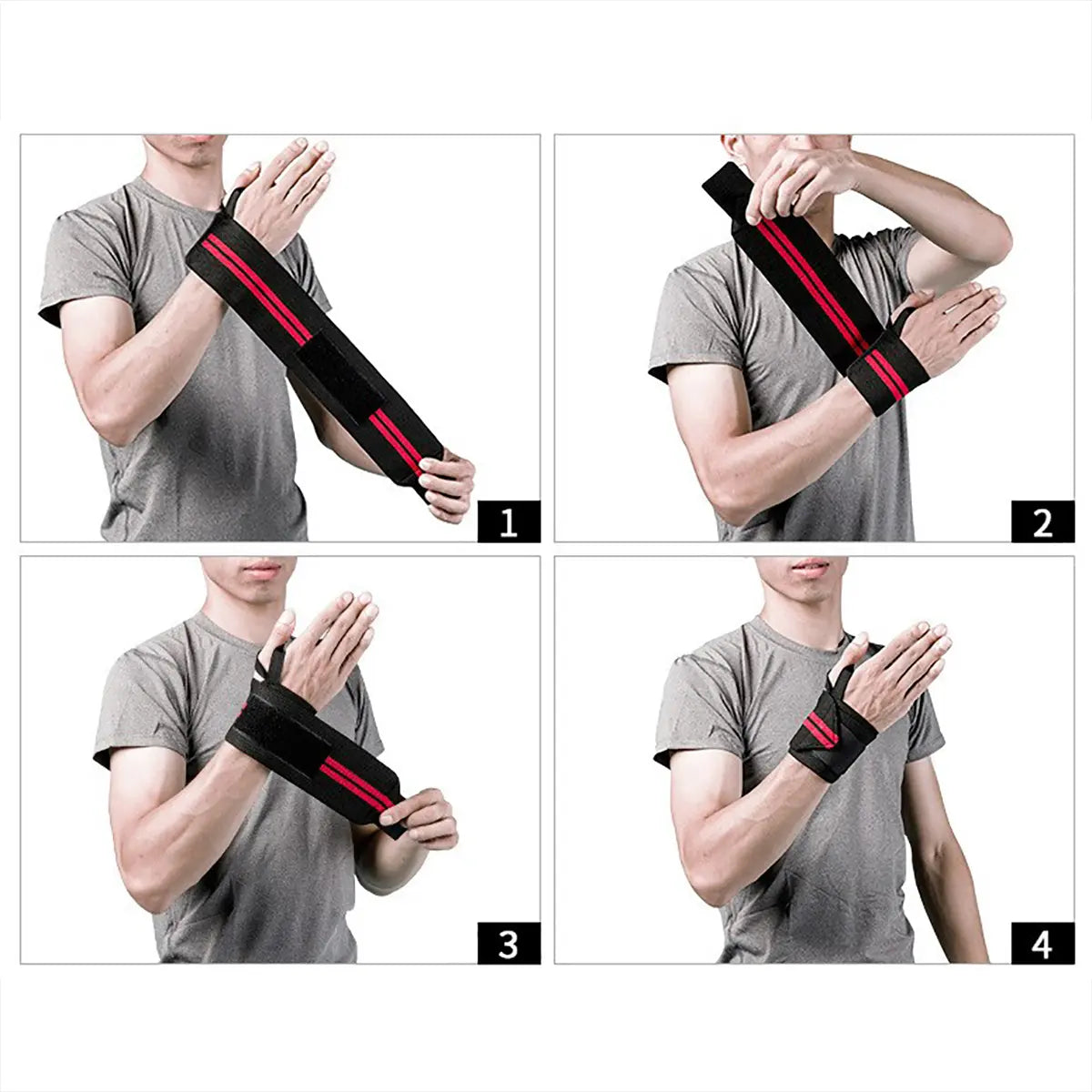 Par Muñequera Elastica Crossfit Para Gym Muñequera Deportiva Gris