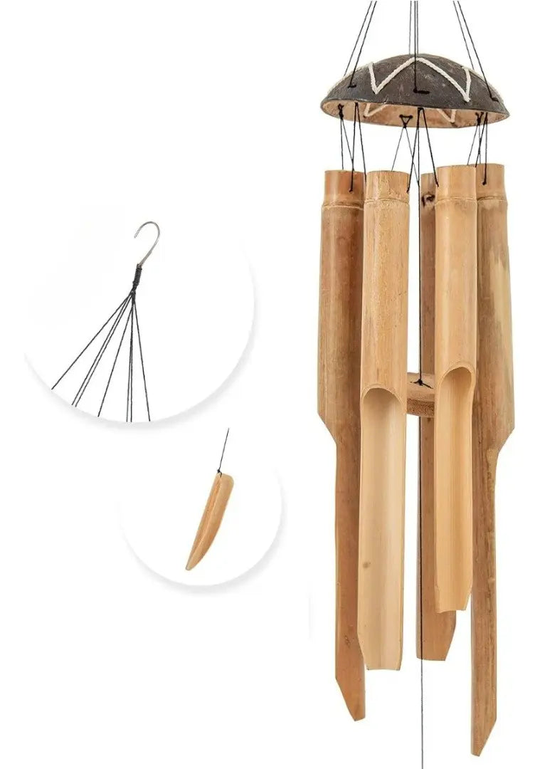 Adorno Llamador De Viento De Madera 85cm