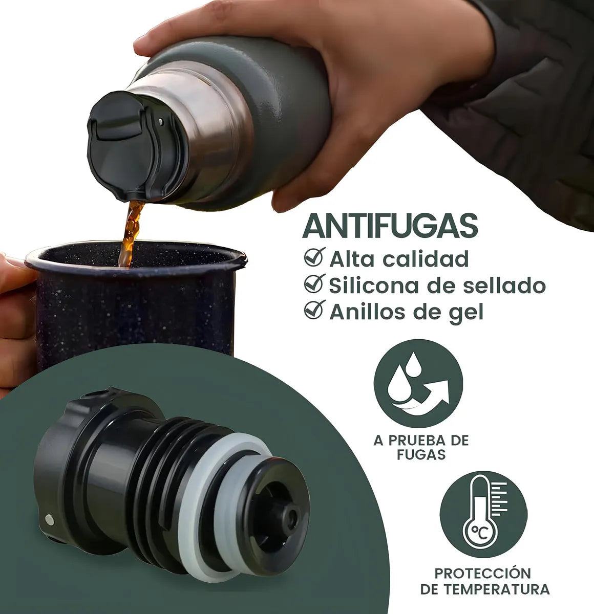 Tapón Cebador Pico Precisión Para Termos Color Negro