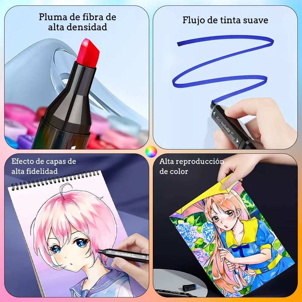 Marcadores doble punta x24