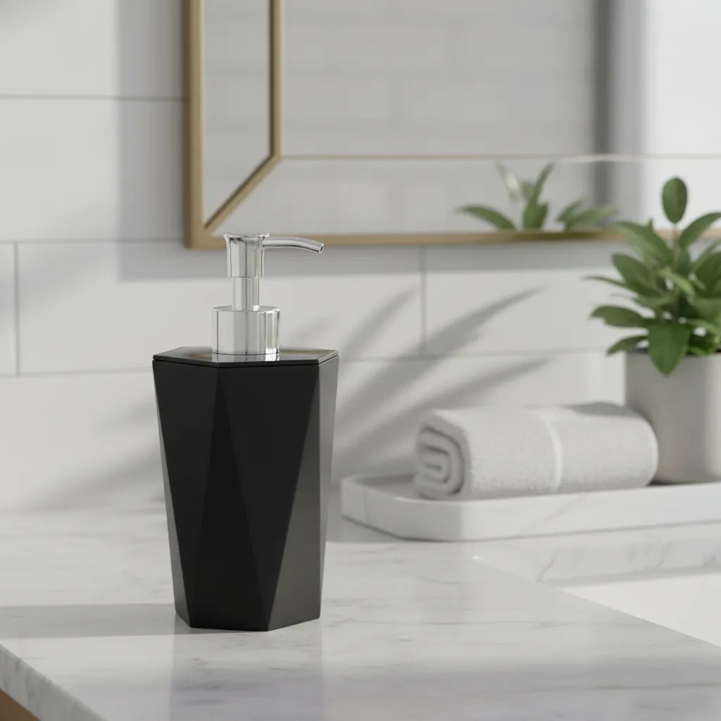 Juego De Accesorios Moderno Con Diseño Geométrico De Baño