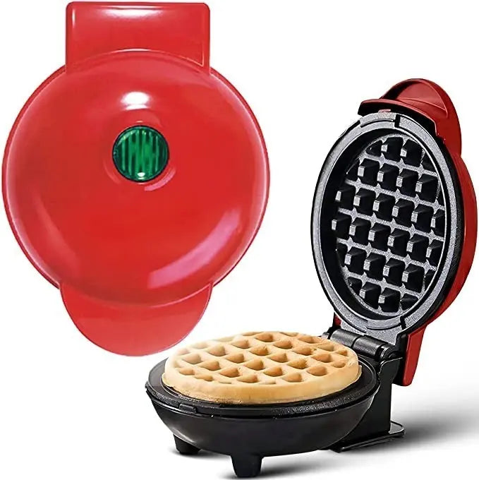 Mini Wafflera Eléctrica Antiadherente Portatil Redonda Verde