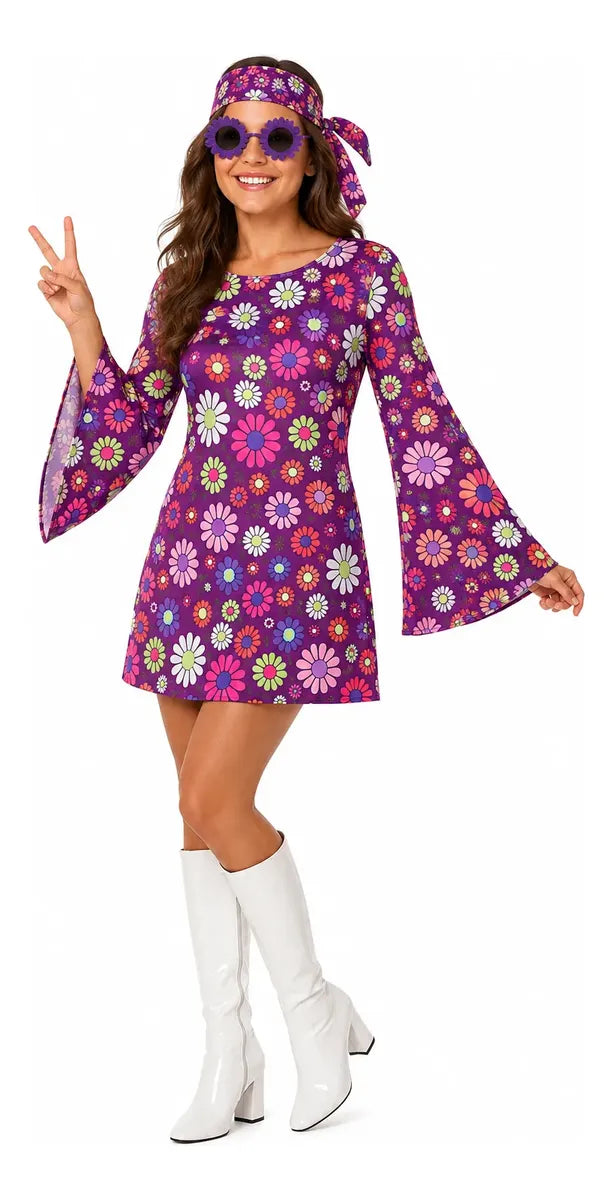 Disfraz Vestido Para Adulto Nostalgia Retro Modo Fiesta