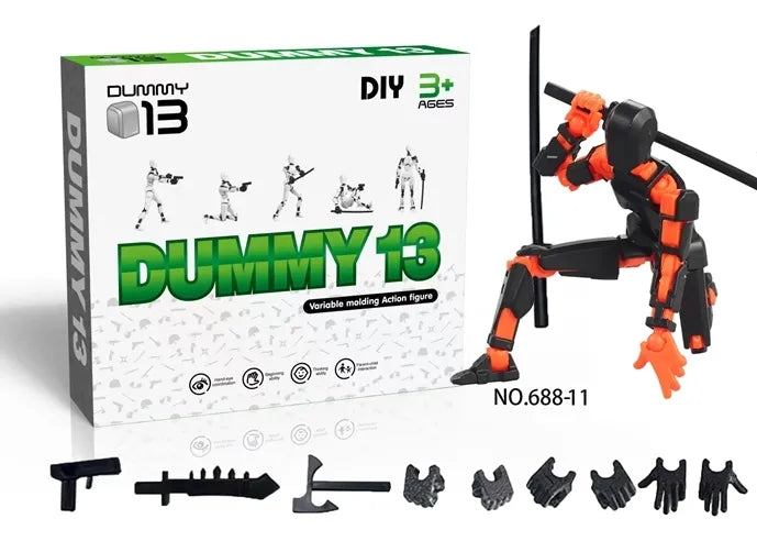 Figura Articulada Dummy 13 Impresa 3d Con Accesorios