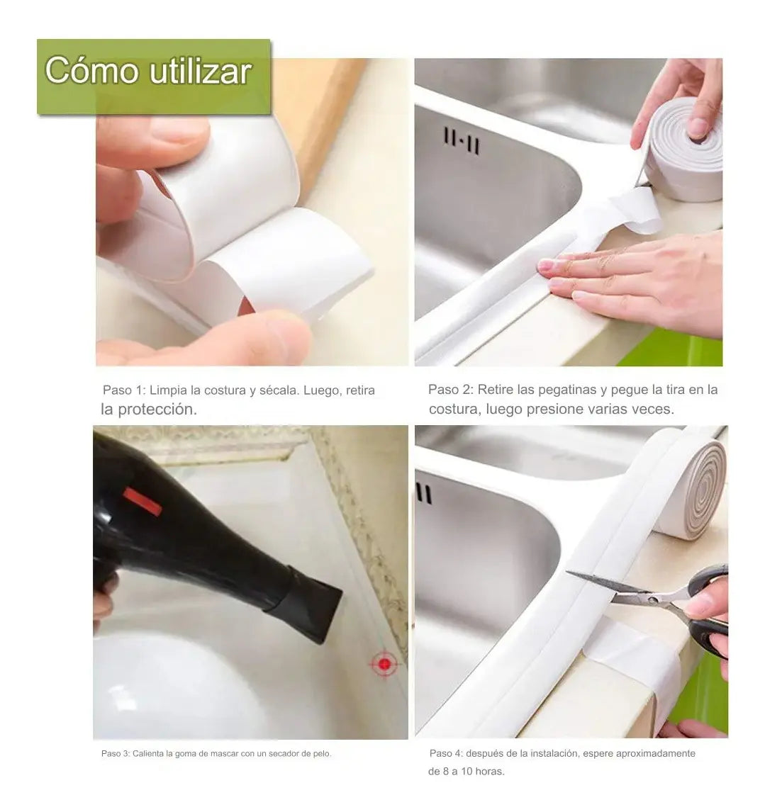 Cinta Adhesiva Impermeable De Pvc Para Baño Cocina Ducha