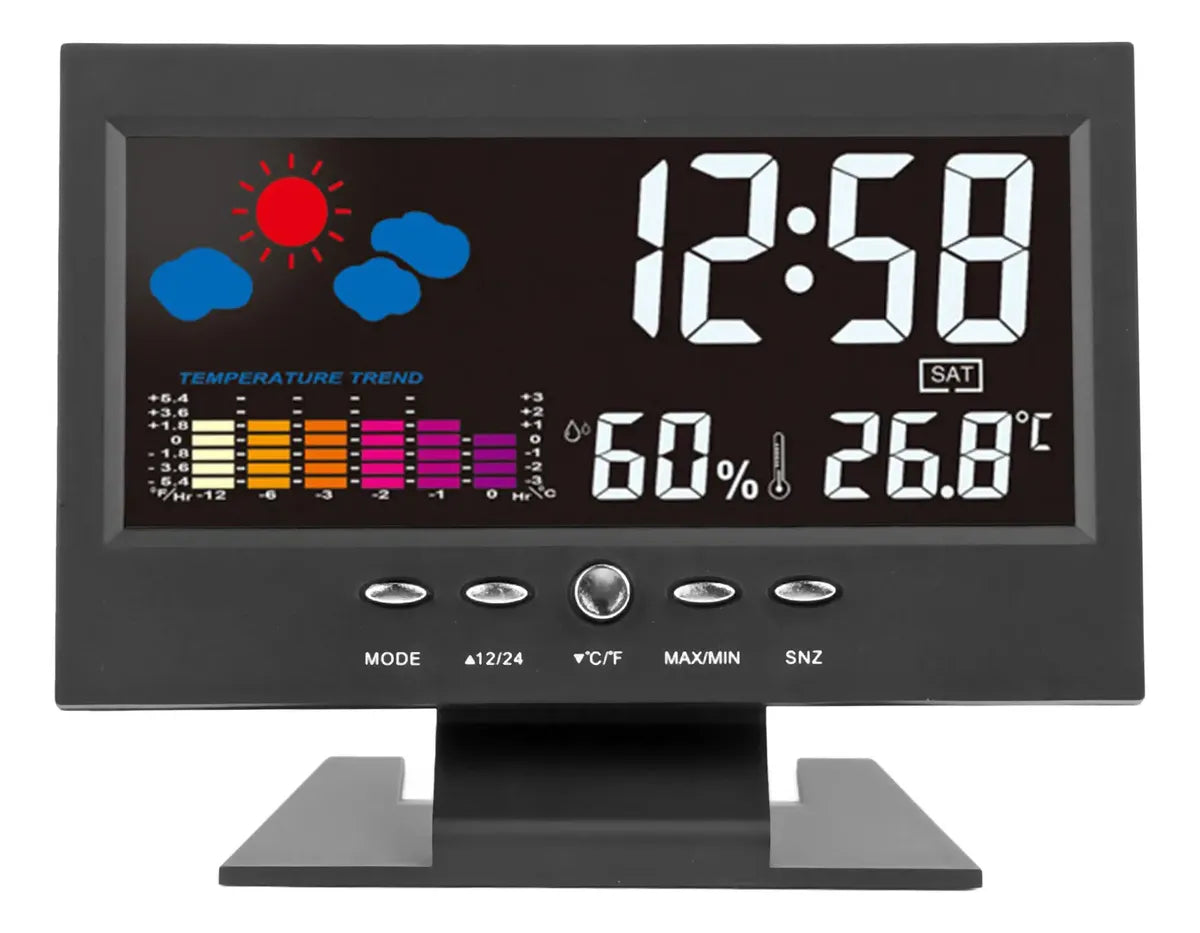 Reloj Digital Despertador Lcd Escritorio Luz Temperatura