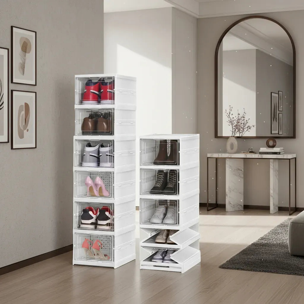 Zapatera Plegable Organizador De Zapatos Con Tapas Y Puertas
