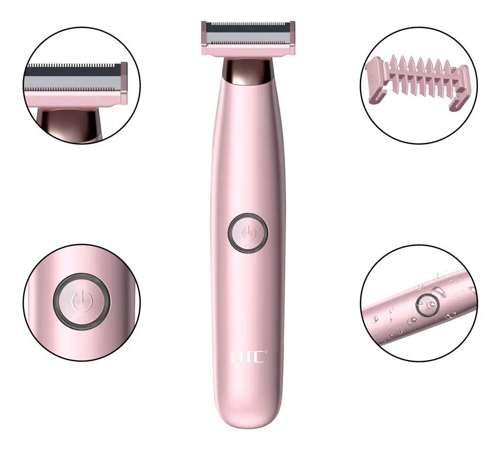 Depiladora Afeitadora Corporal Htc Shaver Hl-287 Rasuradora Color Rosa