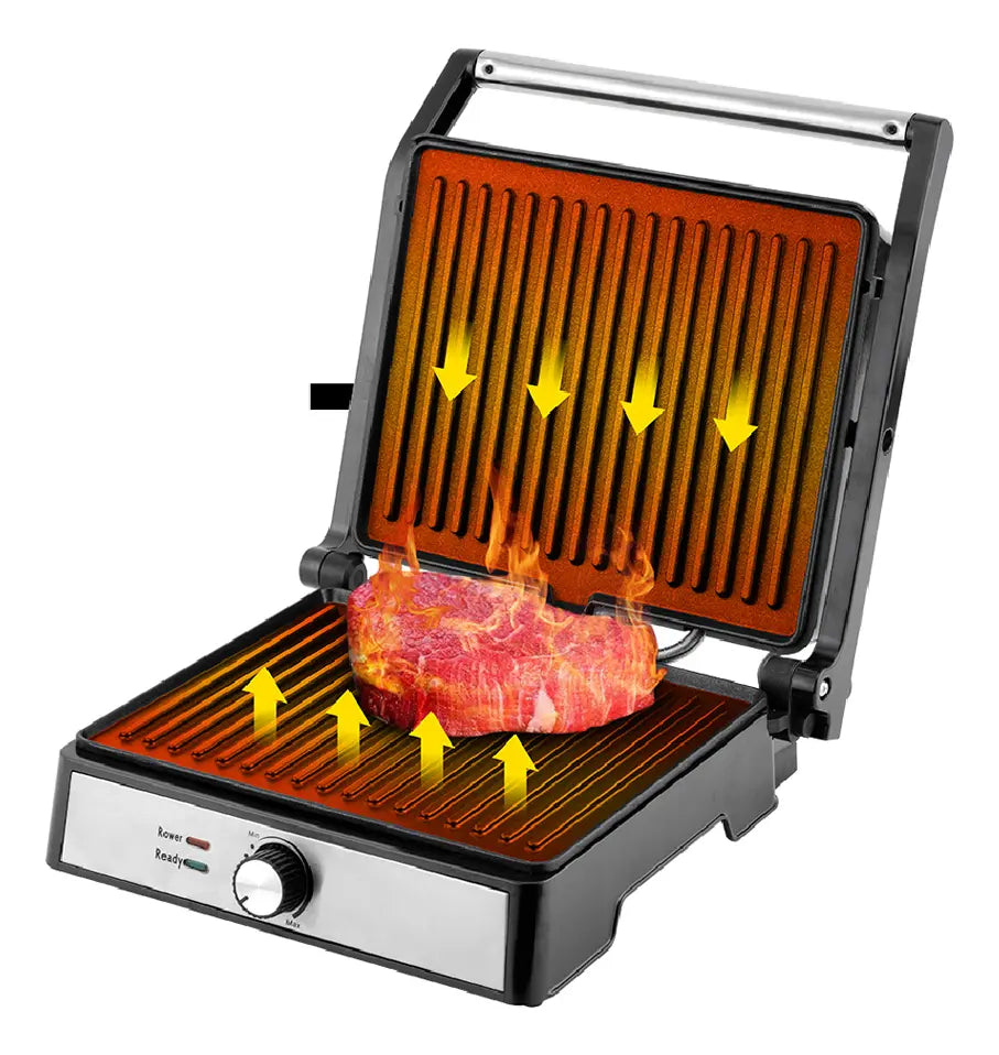 Grill Parrilla Eléctrica Sandwichera Antiadherente Marvo Col