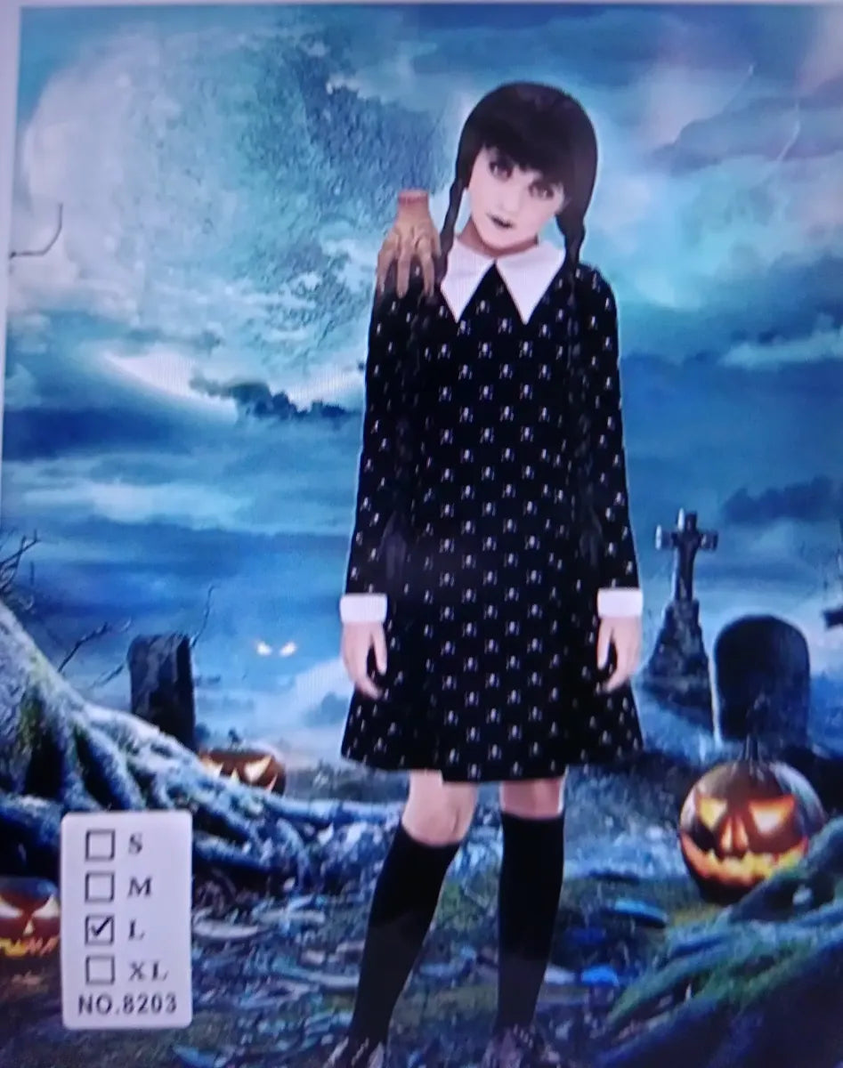 Disfraz Infantil Vestido Con Calaveras Halloween Cosplay