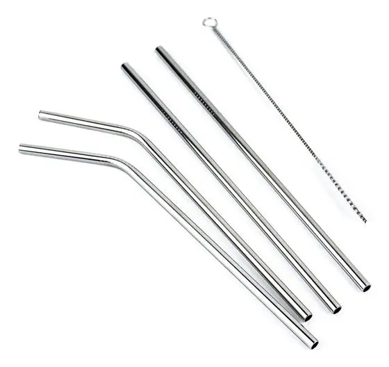 Pack De 4 Sorbitos De Acero Inoxidable Reutilizables Con Limpiador