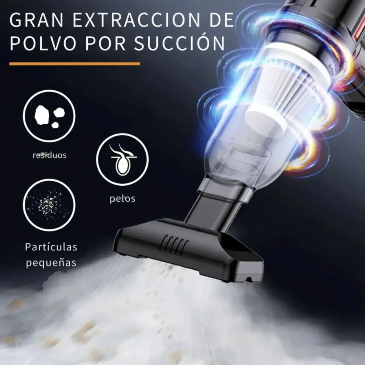 Aspiradora Inalámbrica Goldtech De Auto Color Negro