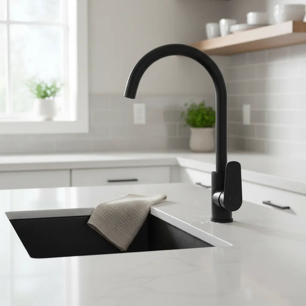Monocomando Cocina Pico Alto Negro G-7866