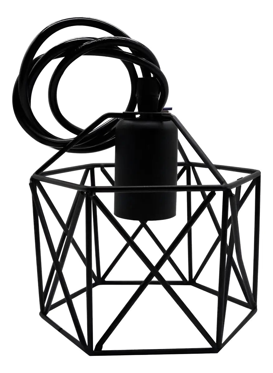 Luminaria Portalámpara De Colgar Minimalista Jaula De Techo