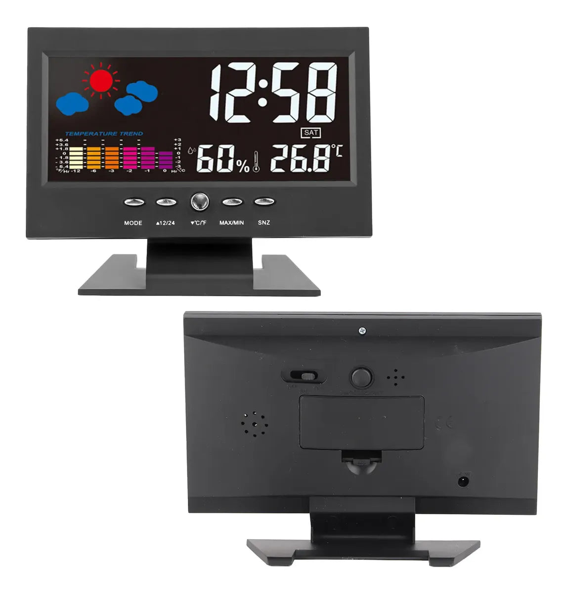 Reloj Digital Despertador Lcd Escritorio Luz Temperatura