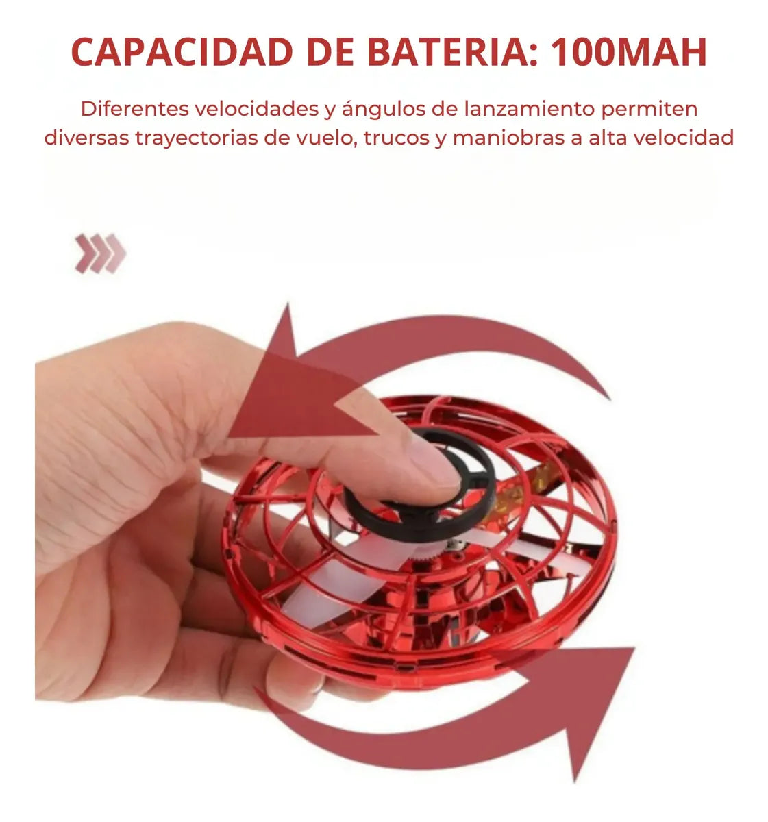 Dron Trompo Spiner Autónomo Recargable Luz Juguete Niñosø