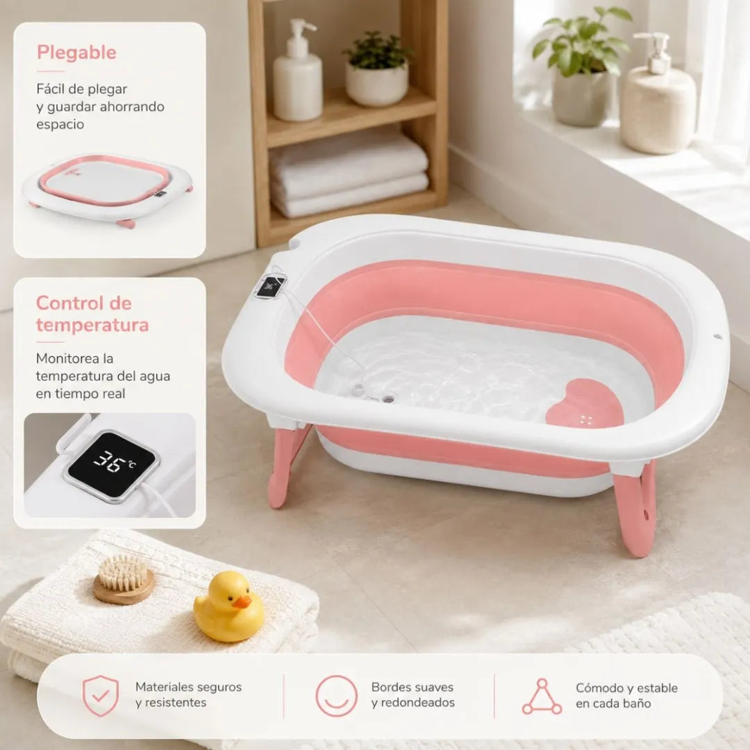 Bañera Plegable Con Control De Temperatura 75x47cm