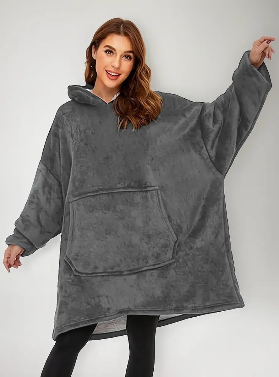 Buzo poncho polar con corderito unisex