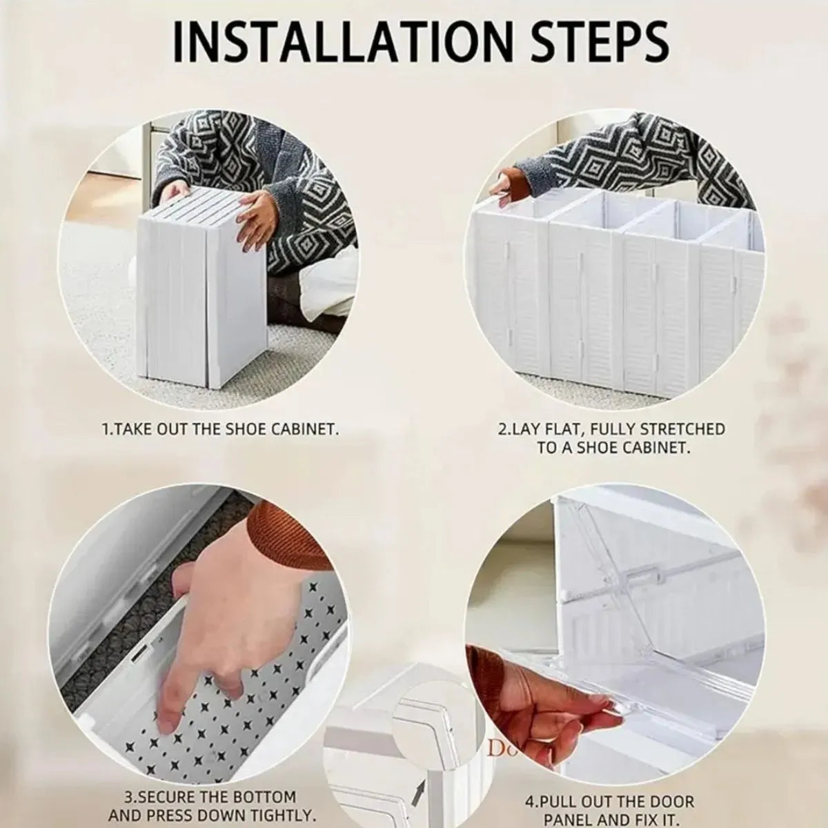 Zapatera Plegable Organizador De Zapatos Con Tapas Y Puertas