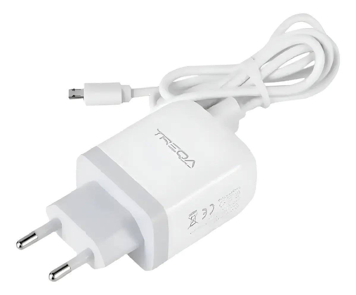 Ficha Cargador De Pared 3 Puertos Usb Con Cable Micro