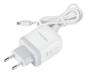Ficha Cargador De Pared 3 Puertos Usb Con Cable Micro