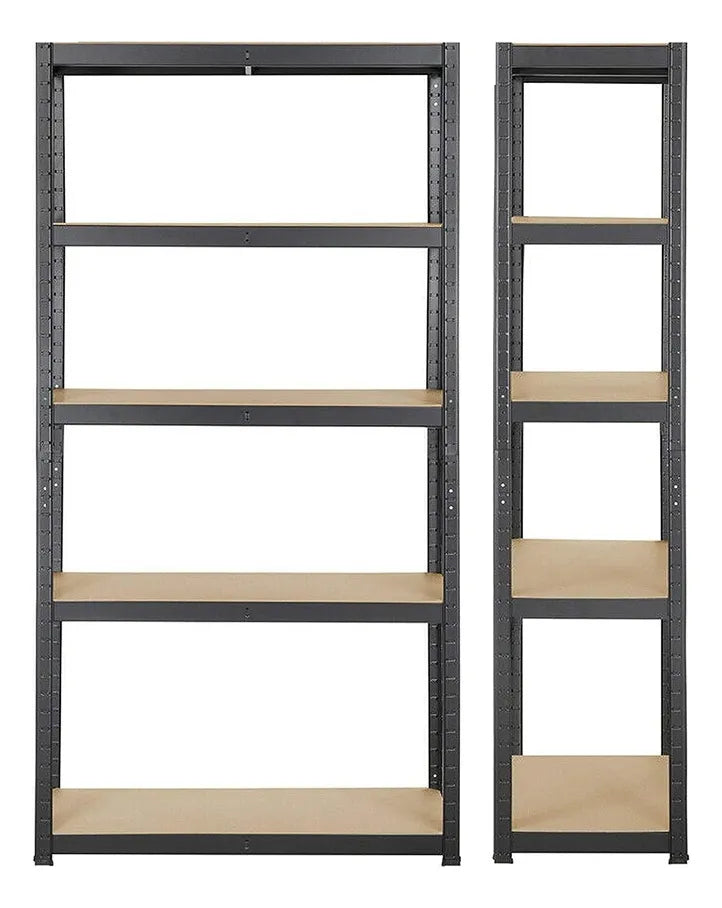 Estantería Metálica Negro Estantes De Mdf 90x40x180