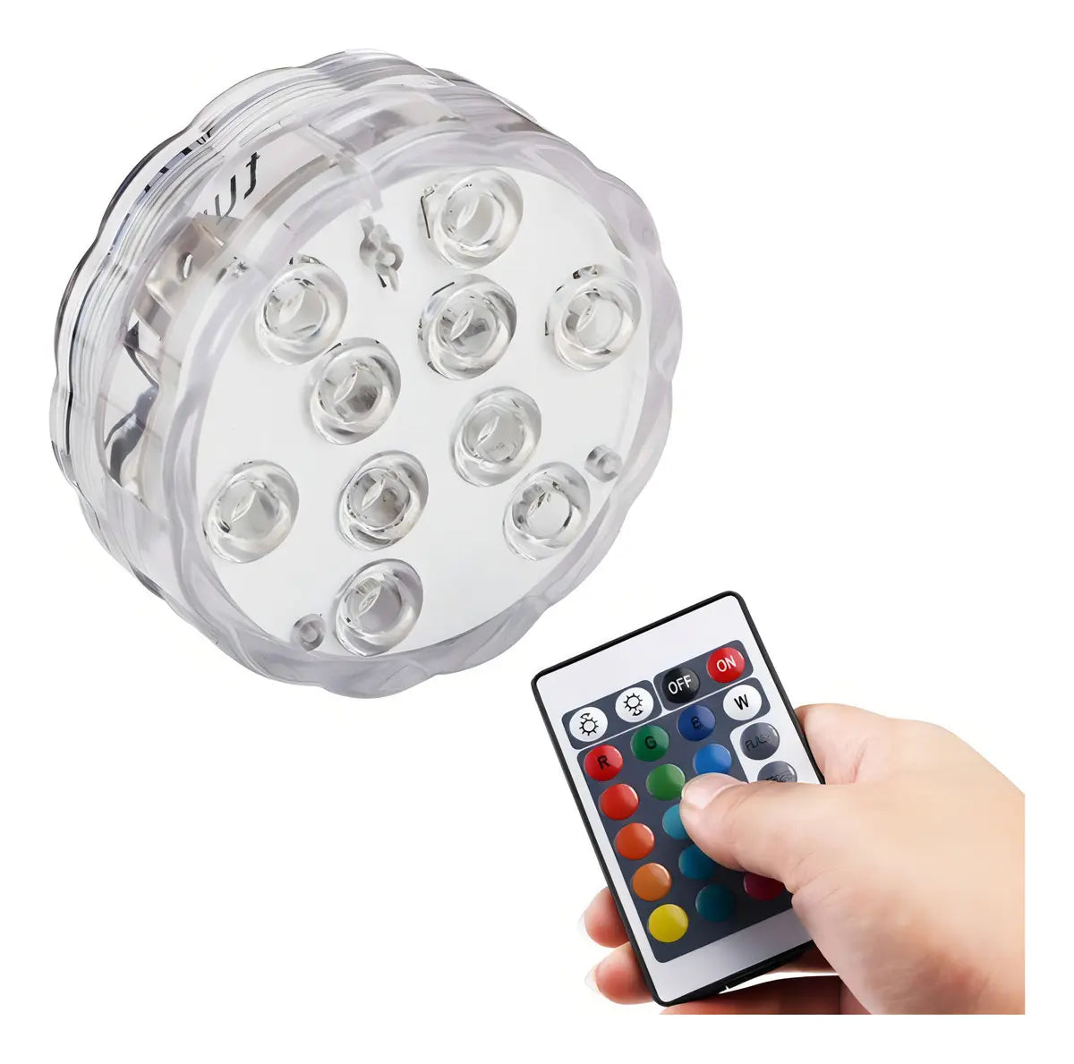 Luz Sumergible 10 Led Para Piscina Agua Control Luces