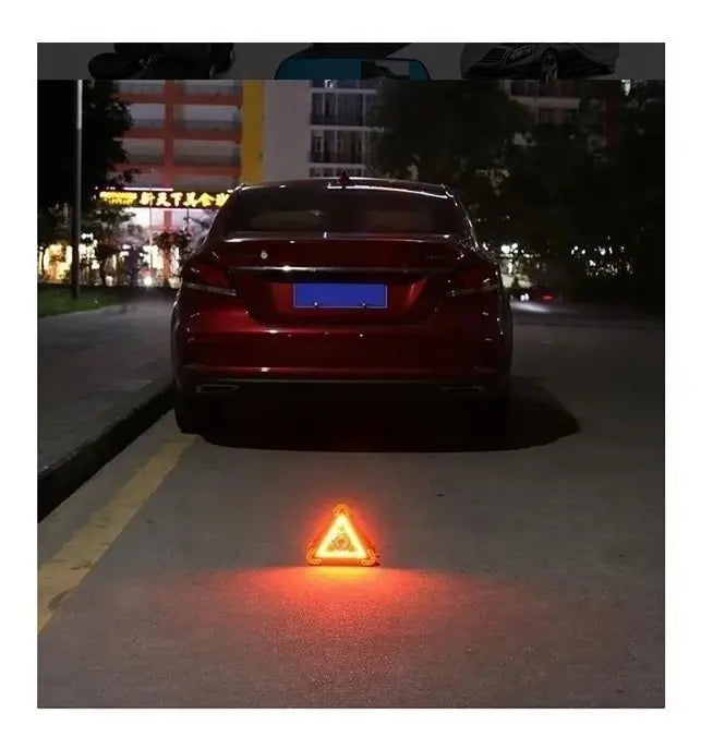 Luz Triangulo Señal Auto Emergencia Recargable Solar Adir