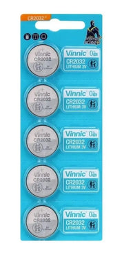Pilas Botón Vinnic CR2032 de Litio 3V, Pack de 5 Unidades