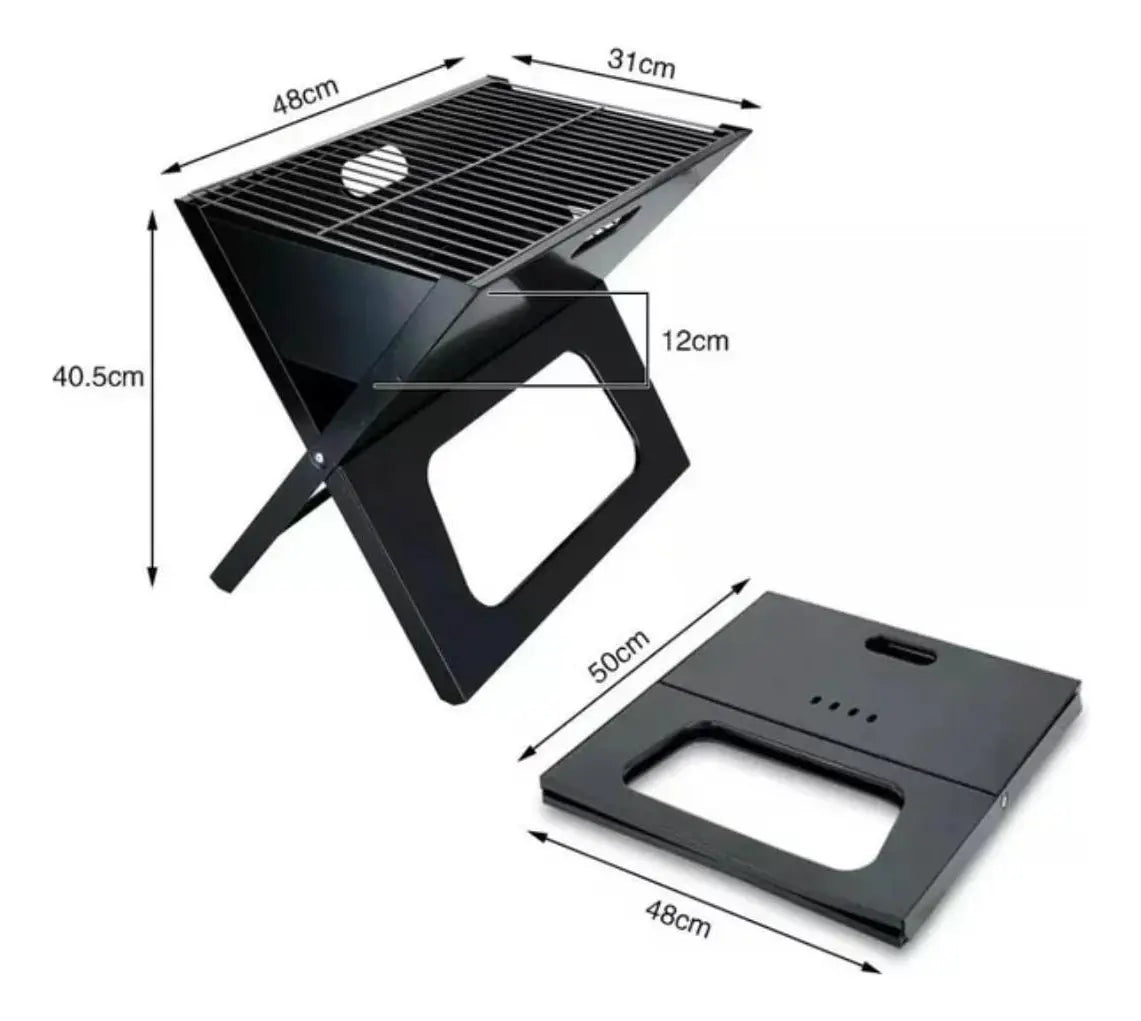 Parrilla Plegable De Camping Metal A Carbon 48x31cm