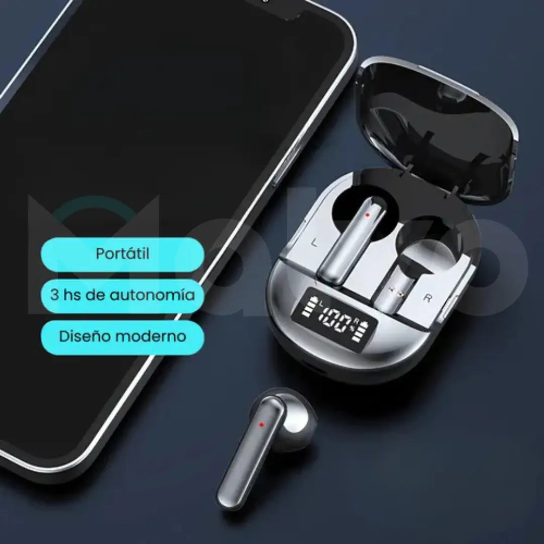 Auricular Bluetooth Con Display Portátil Diseño Moderno