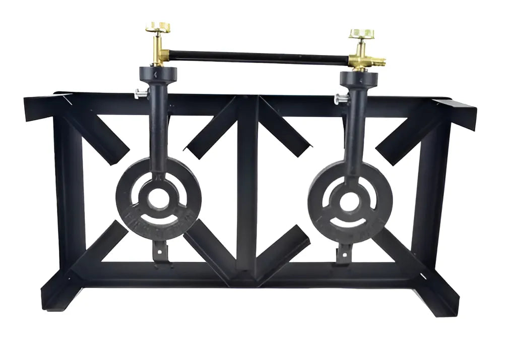 Anafe Cocina Quemador A Gas Dos Hornallas Portatil - Mli Color Negro