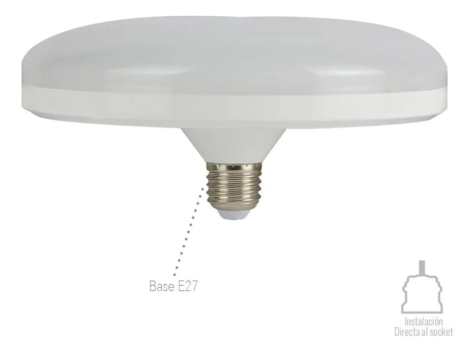 Plafón Led Luminaria 40w Con Rosca E27 Exterior E Interior
