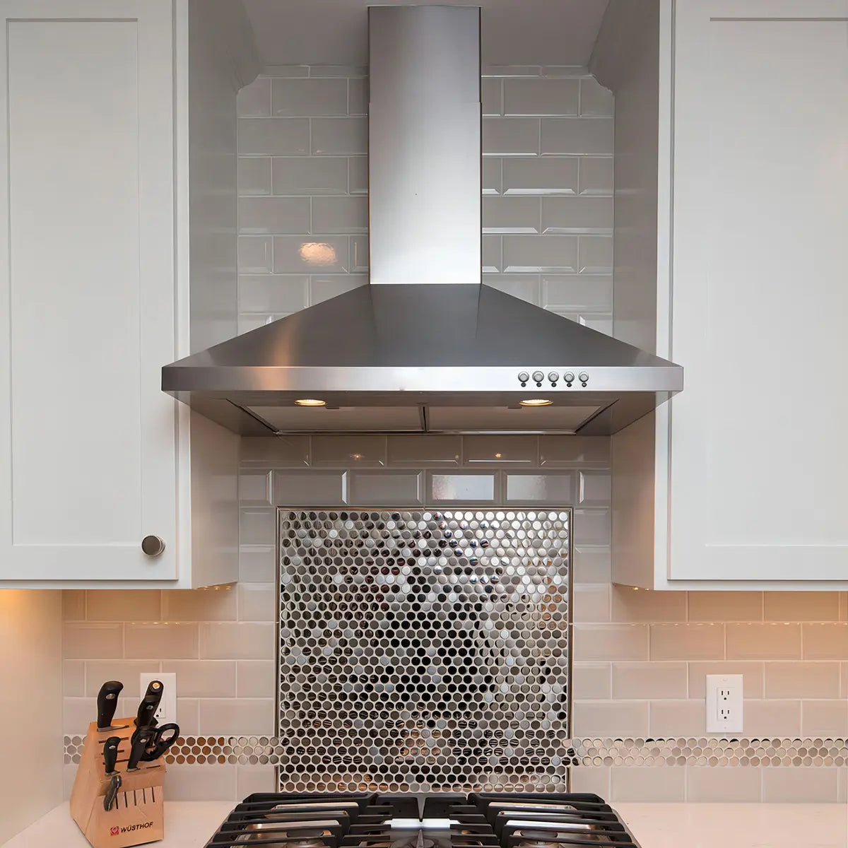 Campana De Cocina Extractor De 60 Cm Luz Led Acero Inox Colo