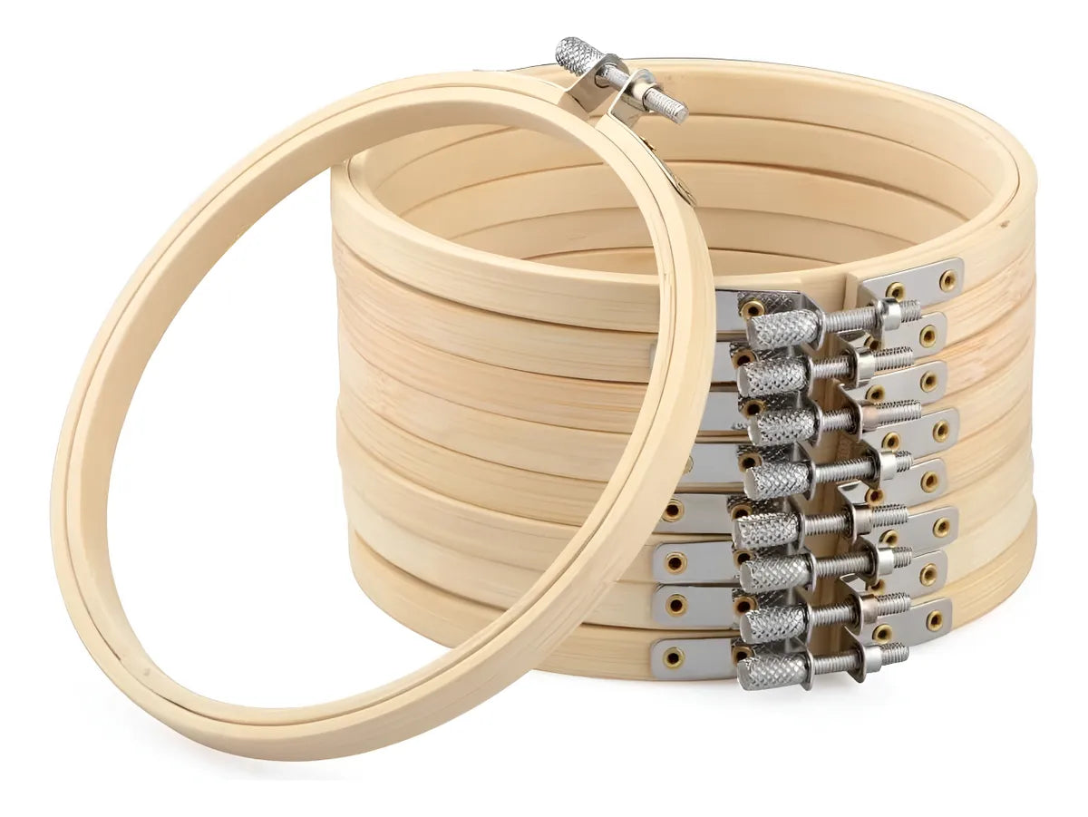 Bastidor De Bordar De Bambú De 10 Cm Diámetro